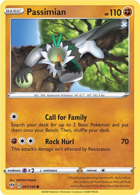 Passimian [SWSH03 - 097/189] Condition: Near Mint Collectible Trading Cards SWSH03: Darkness Ablaze Also available: Language: English Printing: Reverse Holofoil