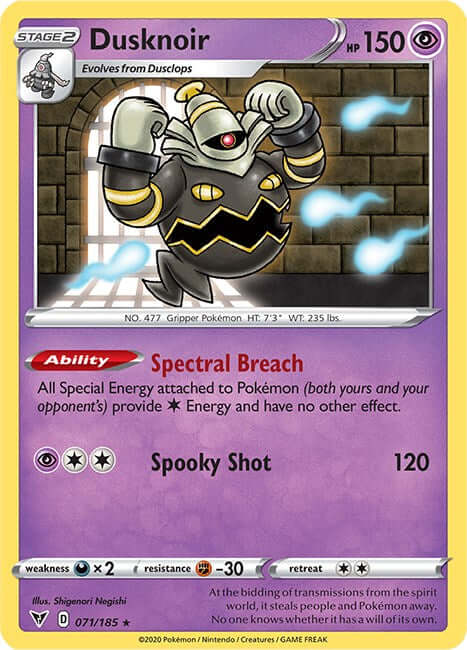 Dusknoir [SWSH04 - 071/185] Condition: Near Mint Collectible Trading Cards SWSH04: Vivid Voltage Also available: Language: English Printing: Holofoil