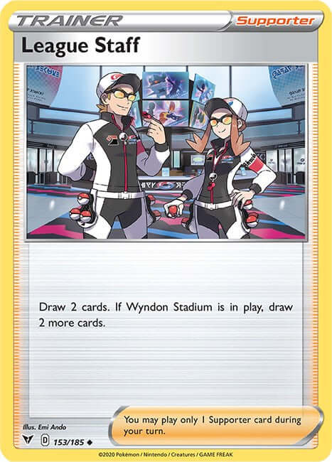 League Staff [SWSH04 - 153/185] Condition: Near Mint Collectible Trading Cards SWSH04: Vivid Voltage Also available: Language: English Printing: Reverse Holofoil