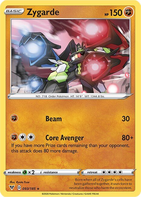 Zygarde [SWSH04 - 093/185] Condition: Near Mint Collectible Trading Cards SWSH04: Vivid Voltage Also available: Language: English Printing: Holofoil