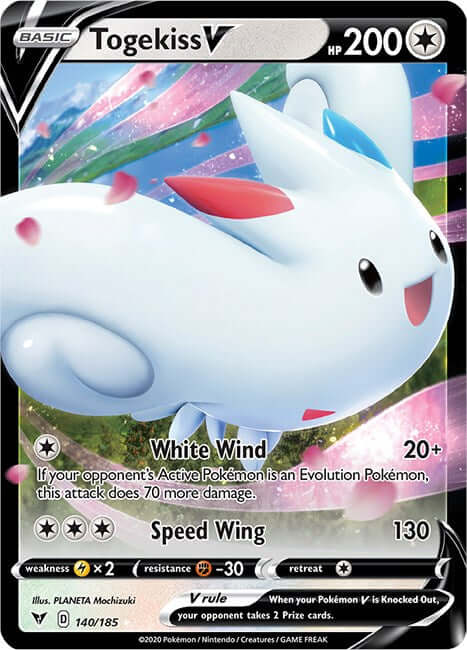 Togekiss V [SWSH04 - 140/185] Condition: Near Mint Collectible Trading Cards SWSH04: Vivid Voltage Also available: Language: English Printing: Holofoil