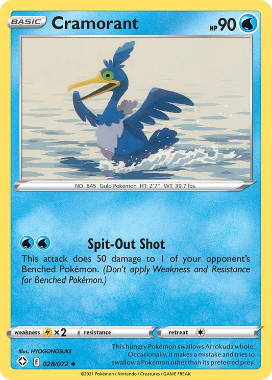 Cramorant [SHF - 028/072] Condition: Near Mint Collectible Trading Cards Shining Fates Also available: Language: English Printing: Reverse Holofoil