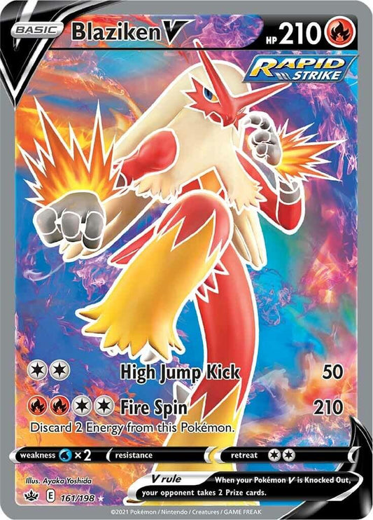 Blaziken V (Full Art) [SWSH06 - 161/198] Condition: Near Mint Collectible Trading Cards SWSH06: Chilling Reign Also available: Language: English Printing: Holofoil