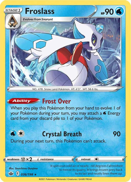 Froslass [SWSH06 - 036/198] Condition: Near Mint Collectible Trading Cards SWSH06: Chilling Reign Also available: Language: English Printing: Holofoil