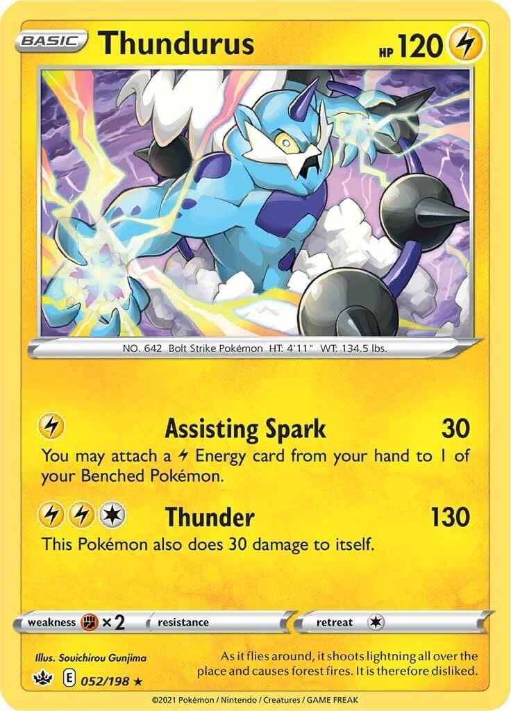Thundurus [SWSH06 - 052/198] Condition: Near Mint Collectible Trading Cards SWSH06: Chilling Reign Also available: Language: English Printing: Holofoil