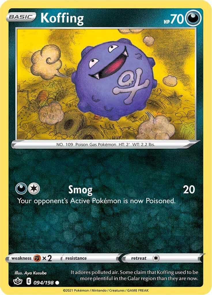 Koffing [SWSH06 - 094/198] Condition: Near Mint Collectible Trading Cards SWSH06: Chilling Reign Also available: Language: English Printing: Reverse Holofoil