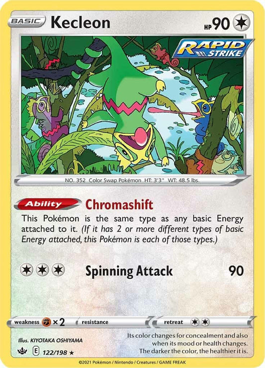 Kecleon [SWSH06 - 122/198] Condition: Near Mint Collectible Trading Cards SWSH06: Chilling Reign Also available: Language: English Printing: Reverse Holofoil