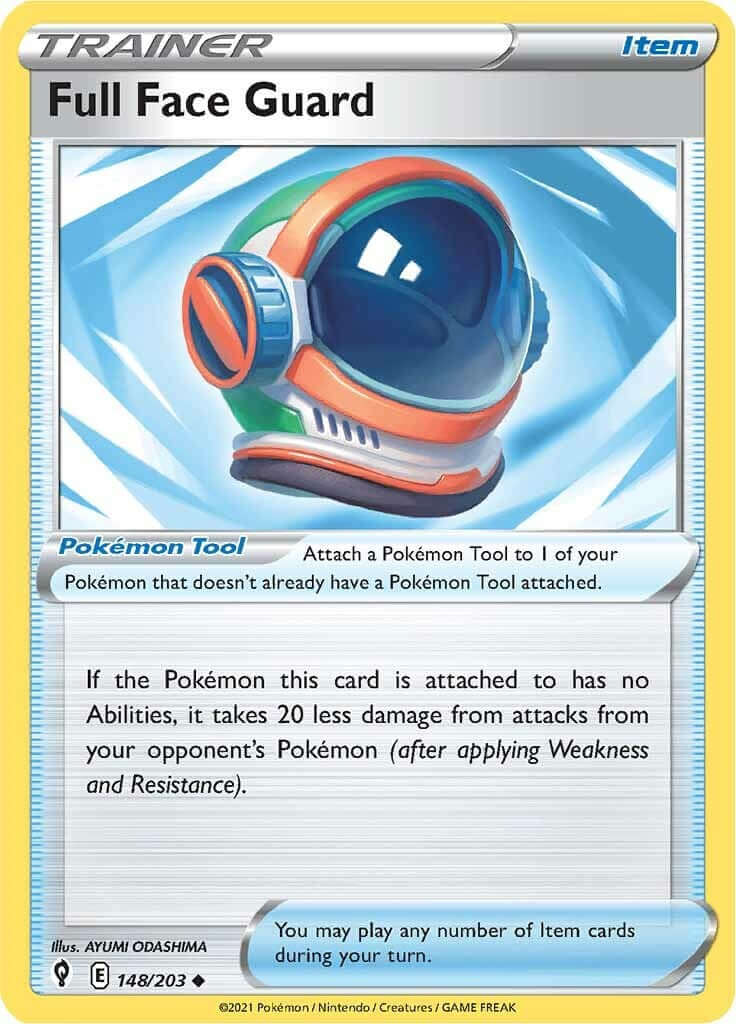 Full Face Guard [SWSH07 - 148/203] Condition: Near Mint Collectible Trading Cards SWSH07: Evolving Skies Also available: Language: English Printing: Reverse Holofoil