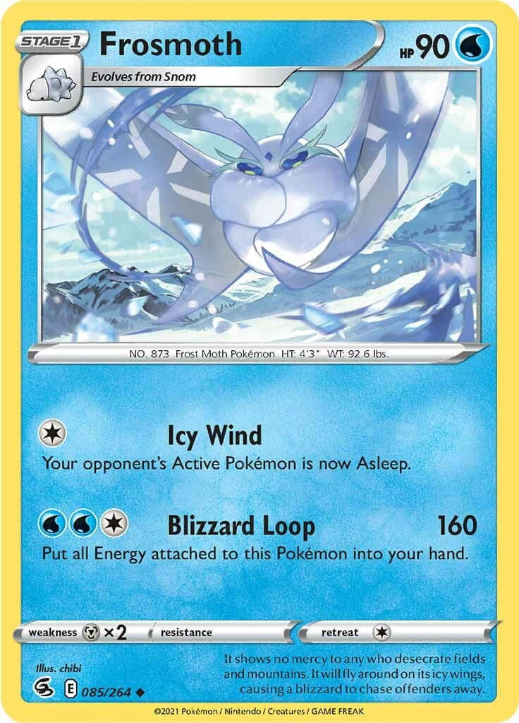 Frosmoth [SWSH08 - 085/264] Condition: Near Mint Collectible Trading Cards SWSH08: Fusion Strike Also available: Language: English Printing: Reverse Holofoil
