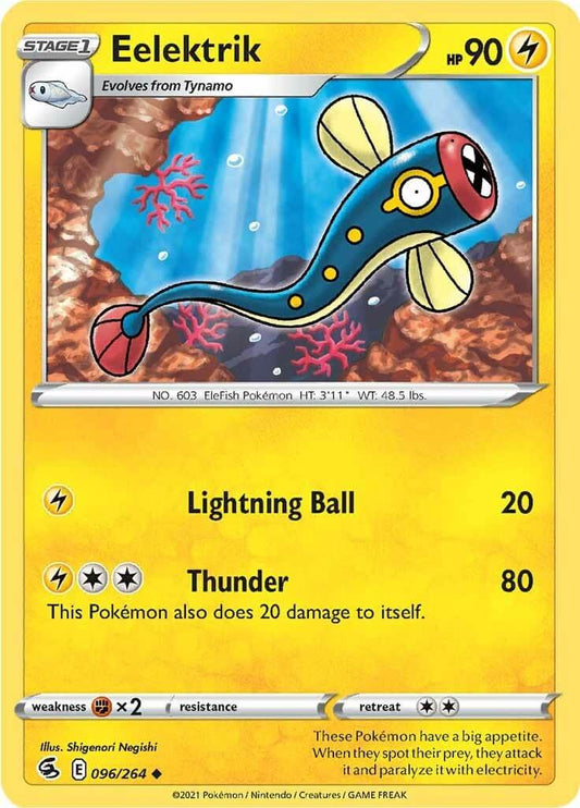 Eelektrik [SWSH08 - 096/264] Condition: Near Mint Collectible Trading Cards SWSH08: Fusion Strike Also available: Language: English Printing: Reverse Holofoil