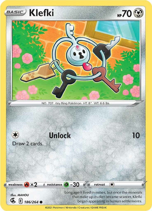 Klefki [SWSH08 - 186/264] Condition: Near Mint Collectible Trading Cards SWSH08: Fusion Strike Also available: Language: English Printing: Reverse Holofoil