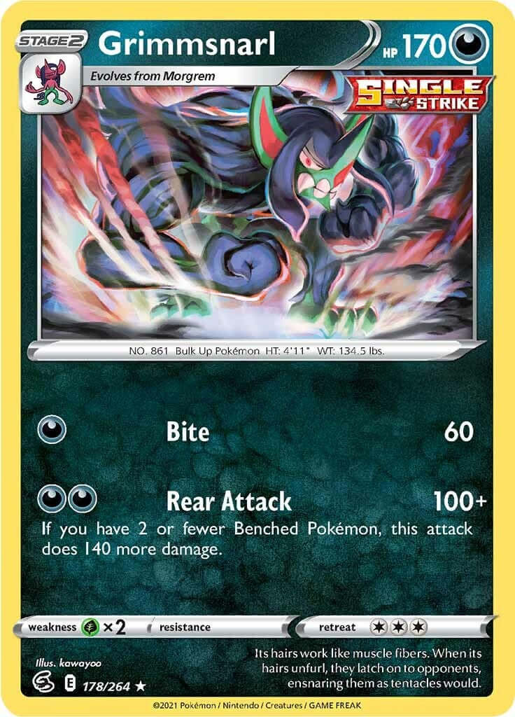 Grimmsnarl [SWSH08 - 178/264] Condition: Near Mint Collectible Trading Cards SWSH08: Fusion Strike Also available: Language: English Printing: Holofoil