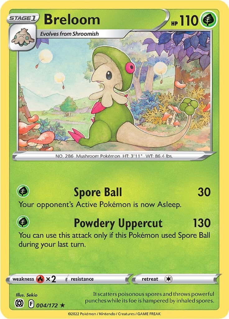Breloom [SWSH09 - 004/172] Condition: Near Mint Collectible Trading Cards SWSH09: Brilliant Stars Also available: Language: English Printing: Reverse Holofoil