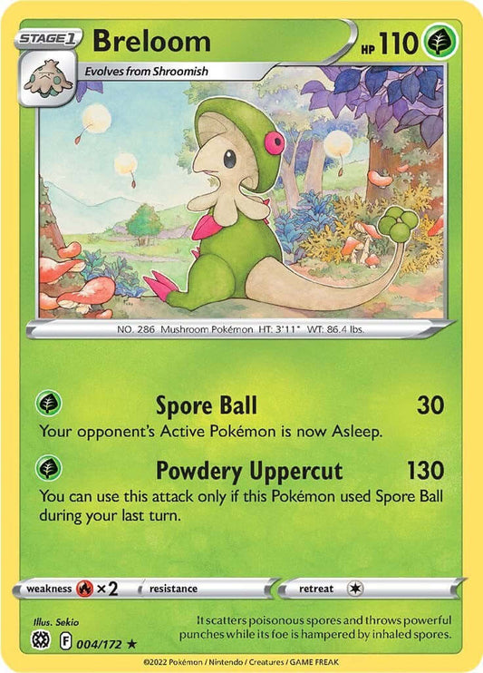 Breloom [SWSH09 - 004/172] Condition: Near Mint Collectible Trading Cards SWSH09: Brilliant Stars Also available: Language: English Printing: Reverse Holofoil