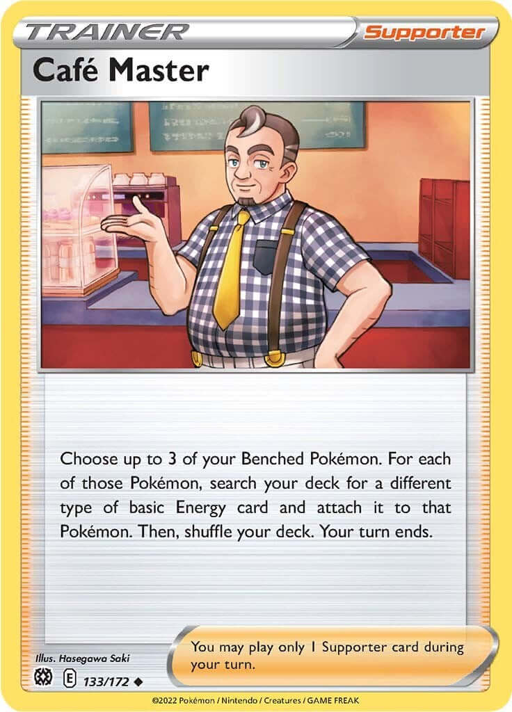 Cafe Master [SWSH09 - 133/172] Condition: Near Mint Collectible Trading Cards SWSH09: Brilliant Stars Also available: Language: English Printing: Reverse Holofoil