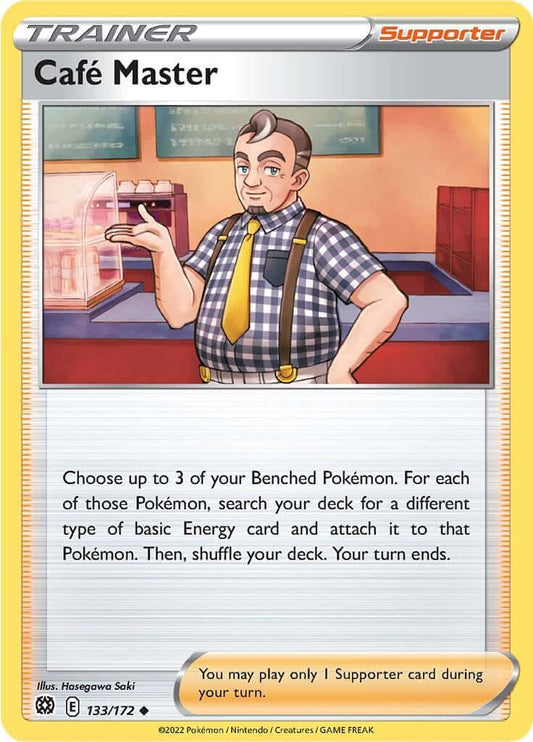 Cafe Master [SWSH09 - 133/172] Condition: Near Mint Collectible Trading Cards SWSH09: Brilliant Stars Also available: Language: English Printing: Reverse Holofoil