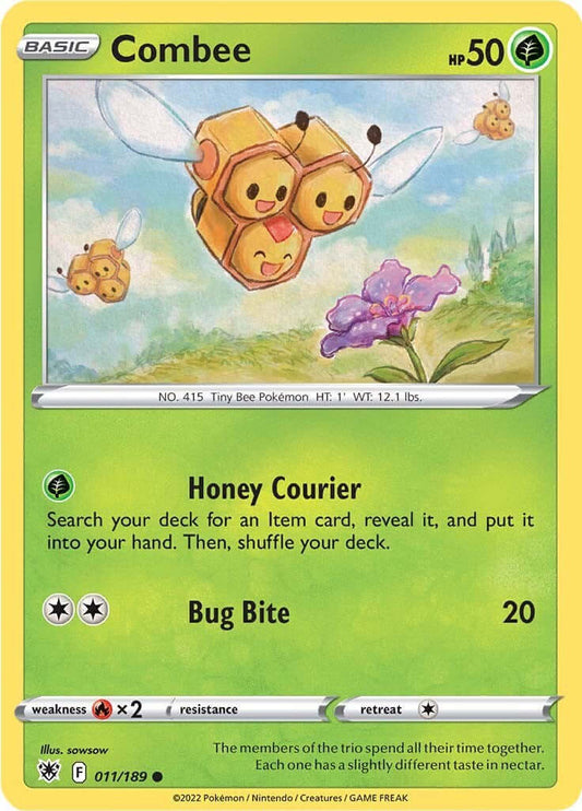 Combee [SWSH10 - 011/189] Condition: Near Mint Collectible Trading Cards SWSH10: Astral Radiance Also available: Language: English Printing: Reverse Holofoil