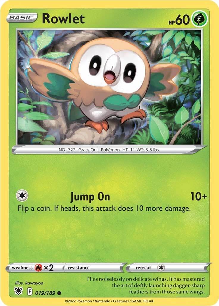 Rowlet [SWSH10 - 019/189] Condition: Near Mint Collectible Trading Cards SWSH10: Astral Radiance Also available: Language: English Printing: Reverse Holofoil