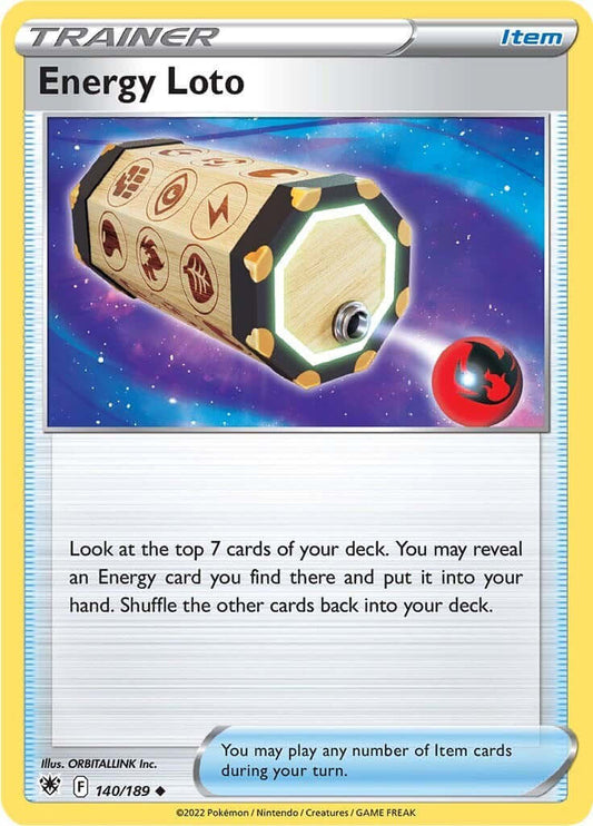Energy Loto [SWSH10 - 140/189] Condition: Near Mint Collectible Trading Cards SWSH10: Astral Radiance Also available: Language: English Printing: Reverse Holofoil