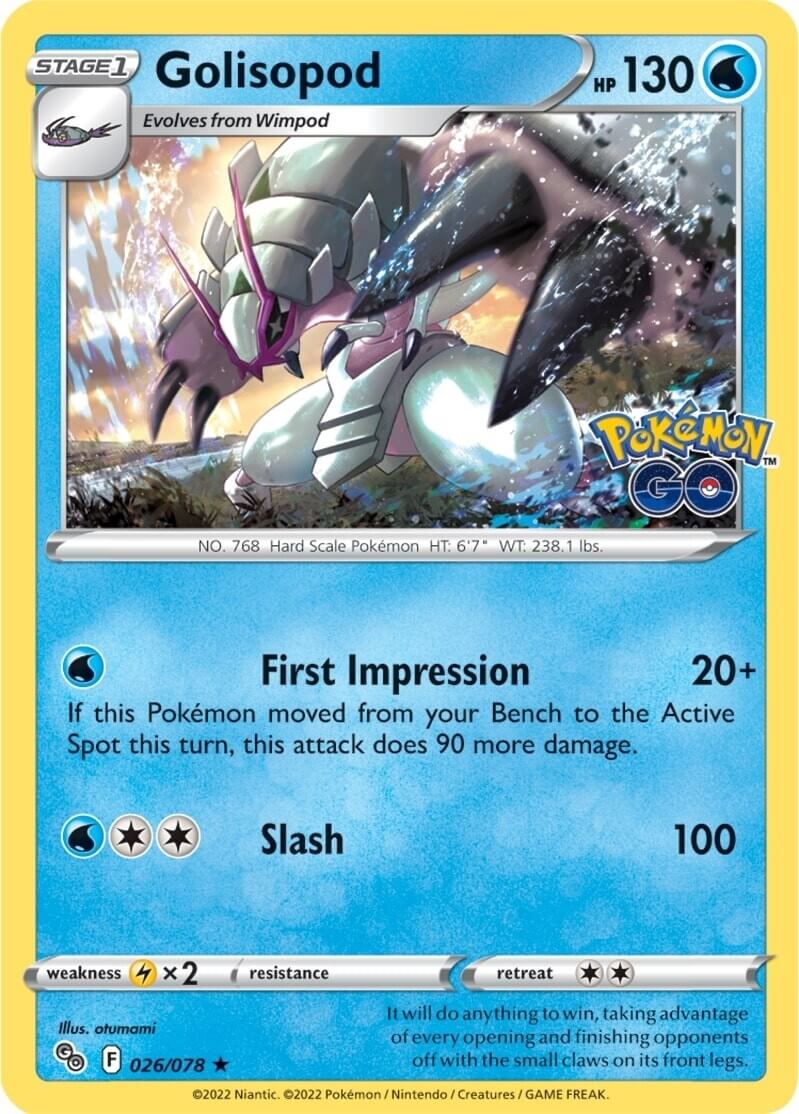 Golisopod [PGO - 026/078] Condition: Near Mint Collectible Trading Cards Pokemon GO Also available: Language: English Printing: Holofoil