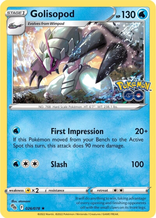 Golisopod [PGO - 026/078] Condition: Near Mint Collectible Trading Cards Pokemon GO Also available: Language: English Printing: Holofoil