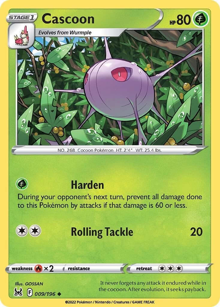 Cascoon [SWSH11 - 009/196] Condition: Near Mint Collectible Trading Cards SWSH11: Lost Origin Also available: Language: English Printing: Reverse Holofoil