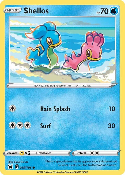 Shellos [SWSH11 - 039/196] Condition: Near Mint Collectible Trading Cards SWSH11: Lost Origin Also available: Language: English Printing: Reverse Holofoil