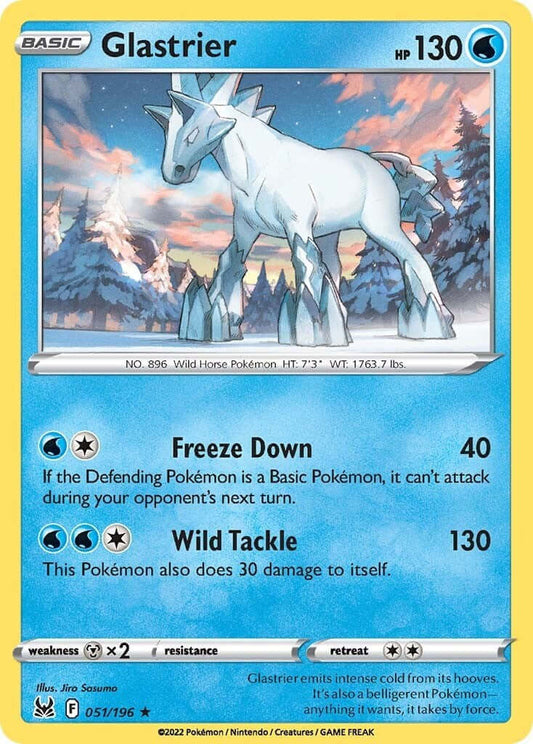 Glastrier [SWSH11 - 051/196] Condition: Near Mint Collectible Trading Cards SWSH11: Lost Origin Also available: Language: English Printing: Holofoil