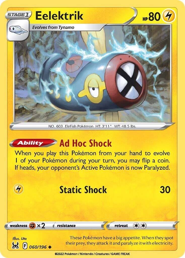 Eelektrik [SWSH11 - 060/196] Condition: Near Mint Collectible Trading Cards SWSH11: Lost Origin Also available: Language: English Printing: Reverse Holofoil