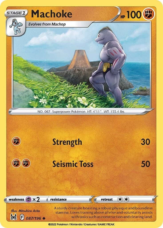 Machoke [SWSH11 - 087/196] Condition: Near Mint Collectible Trading Cards SWSH11: Lost Origin Also available: Language: English Printing: Reverse Holofoil