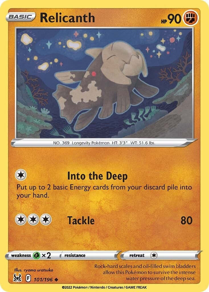Relicanth [SWSH11 - 101/196] Condition: Near Mint Collectible Trading Cards SWSH11: Lost Origin Also available: Language: English Printing: Reverse Holofoil