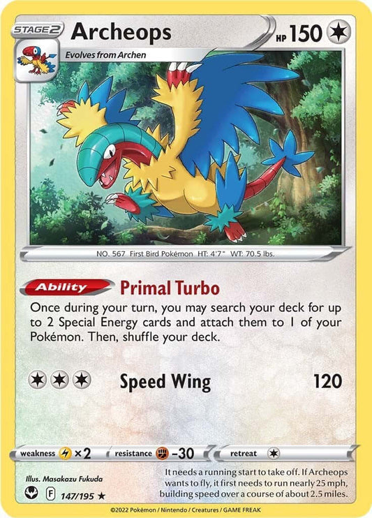 Archeops [SWSH12 - 147/195] Condition: Near Mint Collectible Trading Cards SWSH12: Silver Tempest Also available: Language: English Printing: Holofoil