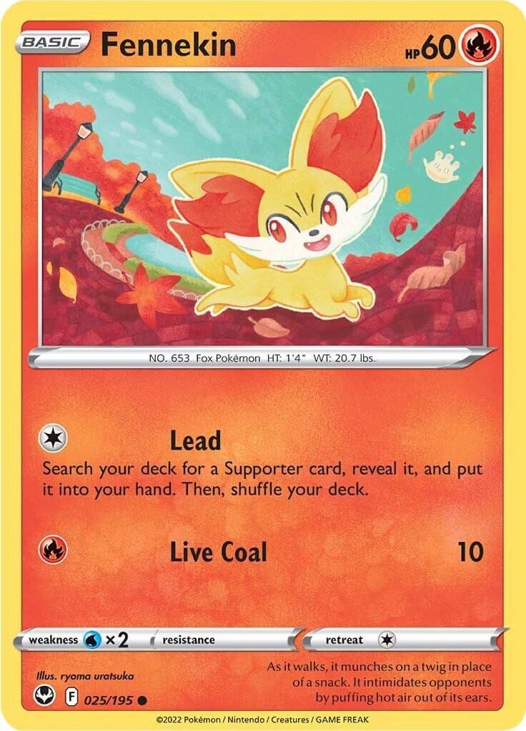 Fennekin [SWSH12 - 025/195] Condition: Near Mint Collectible Trading Cards SWSH12: Silver Tempest Also available: Language: English Printing: Reverse Holofoil