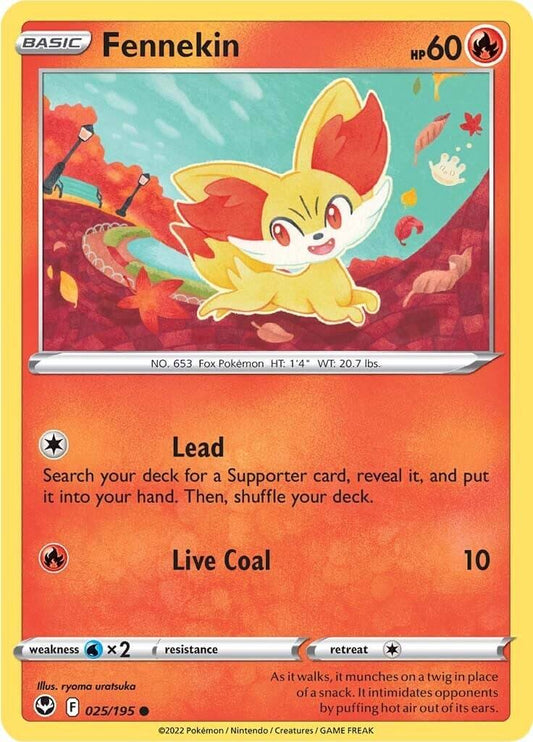 Fennekin [SWSH12 - 025/195] Condition: Near Mint Collectible Trading Cards SWSH12: Silver Tempest Also available: Language: English Printing: Reverse Holofoil