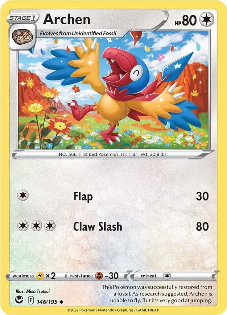Archen [SWSH12 - 146/195] Condition: Near Mint Collectible Trading Cards SWSH12: Silver Tempest Also available: Language: English Printing: Reverse Holofoil