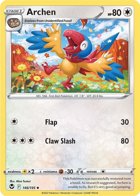 Archen [SWSH12 - 146/195] Condition: Near Mint Collectible Trading Cards SWSH12: Silver Tempest Also available: Language: English Printing: Reverse Holofoil