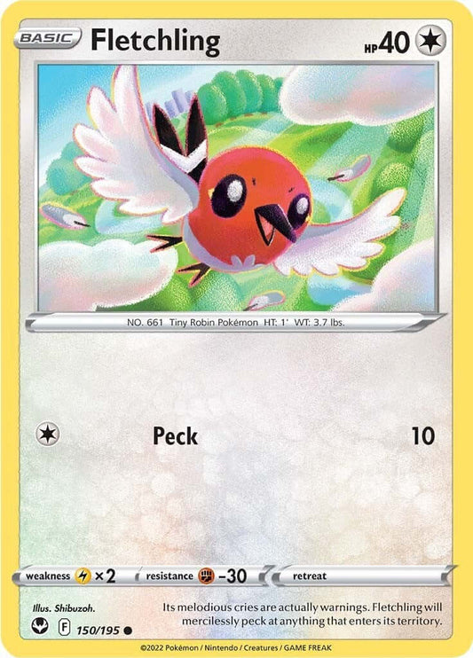 Fletchling [SWSH12 - 150/195] Condition: Near Mint Collectible Trading Cards SWSH12: Silver Tempest Also available: Language: English Printing: Reverse Holofoil