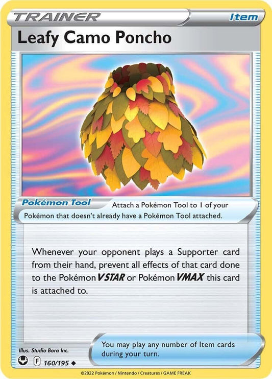 Leafy Camo Poncho [SWSH12 - 160/195] Condition: Near Mint Collectible Trading Cards SWSH12: Silver Tempest Also available: Language: English Printing: Reverse Holofoil