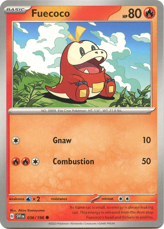 Fuecoco [SVI - 036/198] Condition: Near Mint Collectible Trading Cards SV01: Scarlet & Violet Base Set Also available: Language: English Printing: Reverse Holofoil