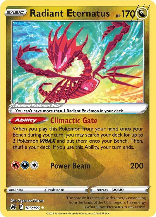 Radiant Eternatus [CRZ - 105/159] Condition: Near Mint Collectible Trading Cards Crown Zenith Also available: Language: English Printing: Holofoil