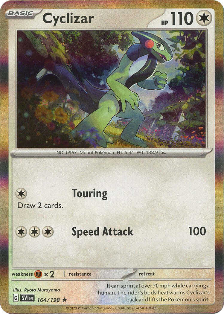 Cyclizar - 164/198 [SVI - 164/198] Condition: Near Mint Collectible Trading Cards SV01: Scarlet & Violet Base Set Also available: Language: English Printing: Reverse Holofoil