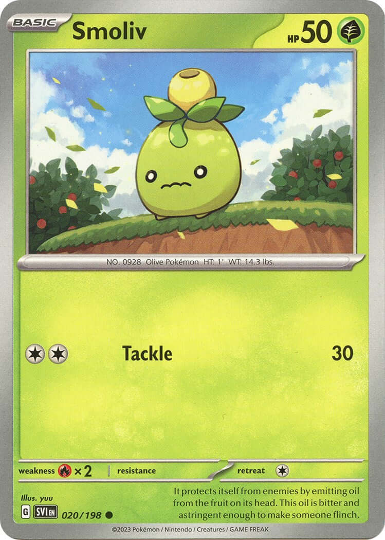 Smoliv - 020/198 [SVI - 020/198] Condition: Near Mint Collectible Trading Cards SV01: Scarlet & Violet Base Set Also available: Language: English Printing: Reverse Holofoil
