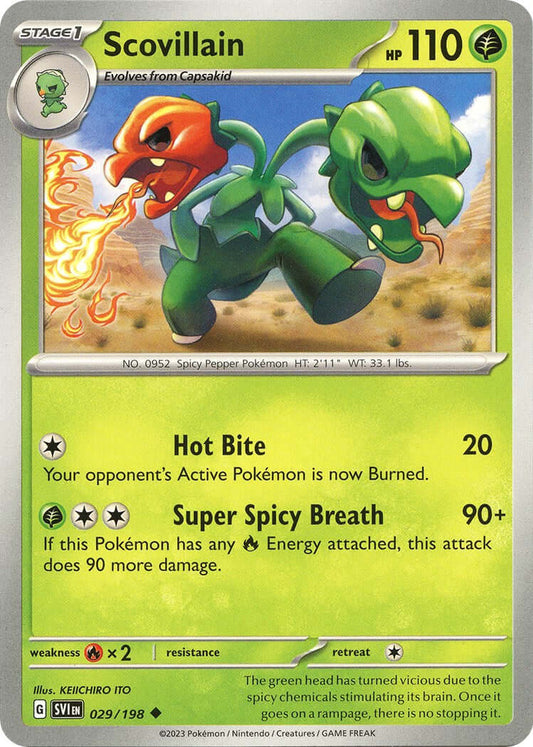 Scovillain - 029/198 [SVI - 029/198] Condition: Near Mint Collectible Trading Cards SV01: Scarlet & Violet Base Set Also available: Language: English Printing: Reverse Holofoil