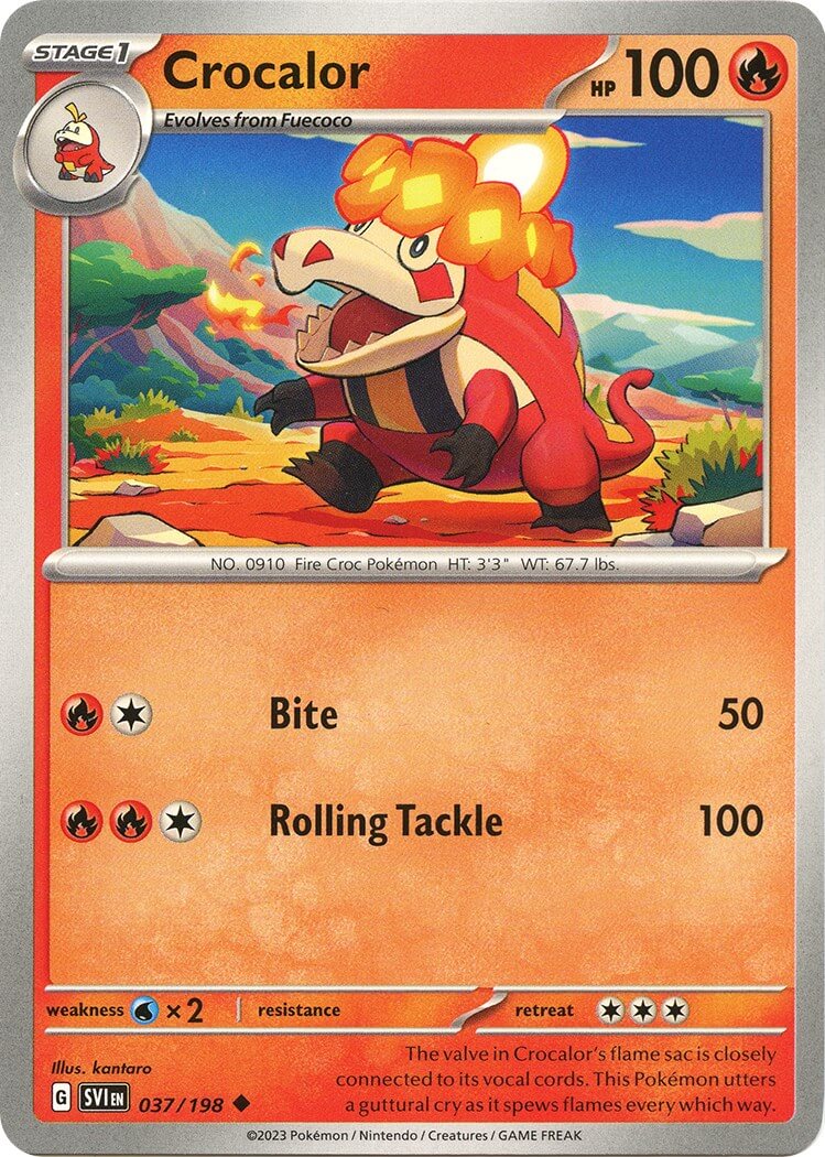 Crocalor [SVI - 037/198] Condition: Near Mint Collectible Trading Cards SV01: Scarlet & Violet Base Set Also available: Language: English Printing: Reverse Holofoil
