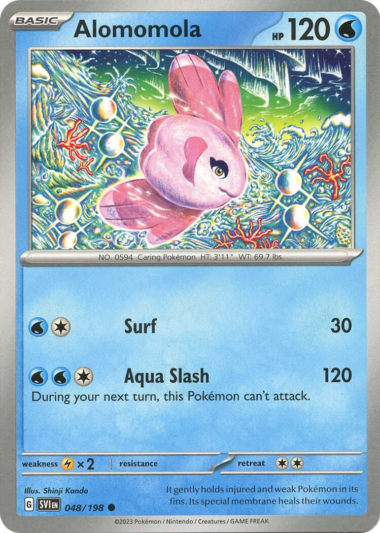 Alomomola [SVI - 048/198] Condition: Near Mint Collectible Trading Cards SV01: Scarlet & Violet Base Set Also available: Language: English Printing: Reverse Holofoil