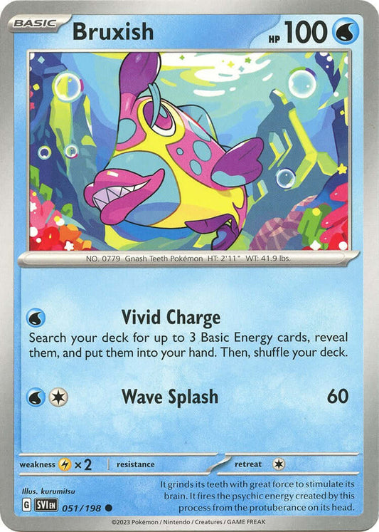 Bruxish [SVI - 051/198] Condition: Near Mint Collectible Trading Cards SV01: Scarlet & Violet Base Set Also available: Language: English Printing: Reverse Holofoil