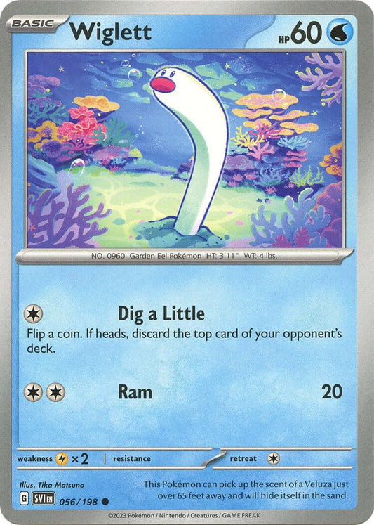Wiglett - 056/198 [SVI - 056/198] Condition: Near Mint Collectible Trading Cards SV01: Scarlet & Violet Base Set Also available: Language: English Printing: Reverse Holofoil