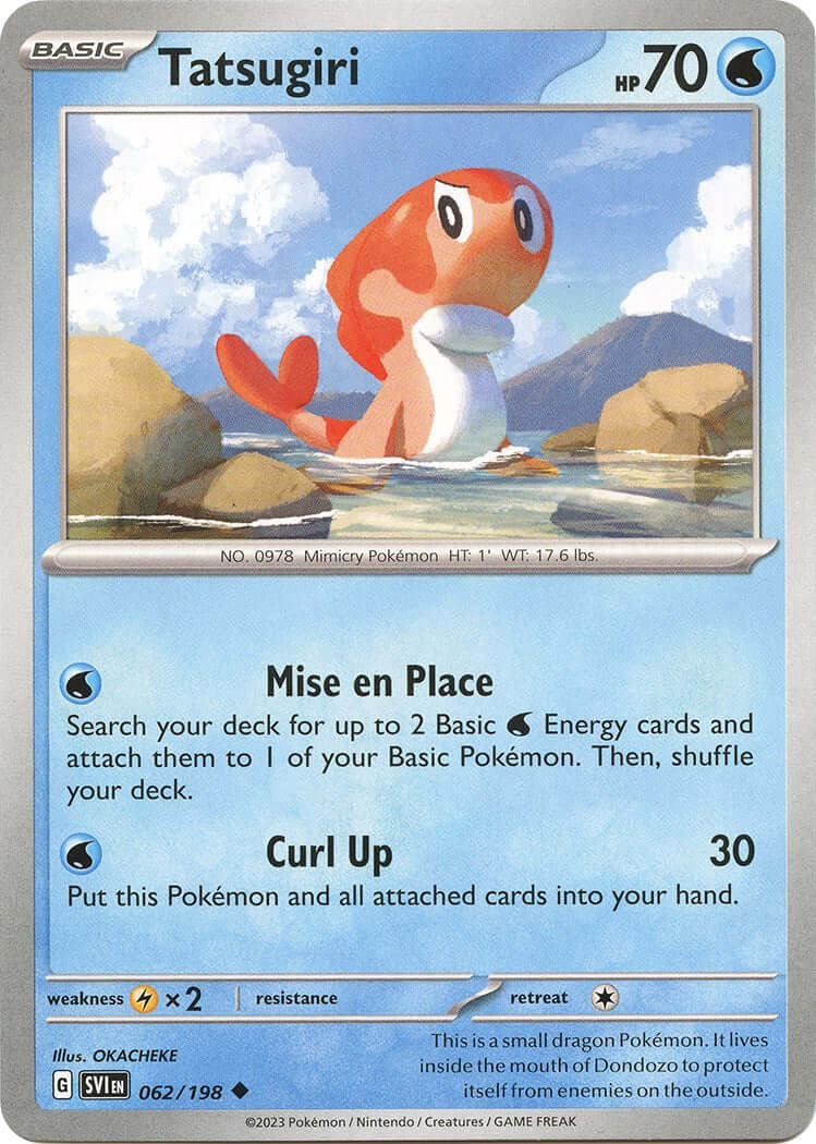 Tatsugiri [SVI - 062/198] Condition: Near Mint Collectible Trading Cards SV01: Scarlet & Violet Base Set Also available: Language: English Printing: Reverse Holofoil