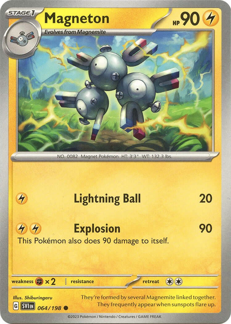 Magneton [SVI - 064/198] Condition: Near Mint Collectible Trading Cards SV01: Scarlet & Violet Base Set Also available: Language: English Printing: Reverse Holofoil