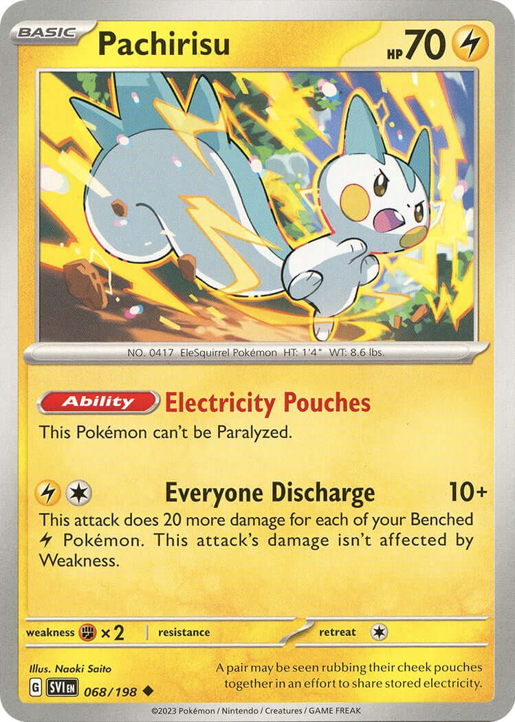 Pachirisu - 068/198 [SVI - 068/198] Condition: Near Mint Collectible Trading Cards SV01: Scarlet & Violet Base Set Also available: Language: English Printing: Reverse Holofoil